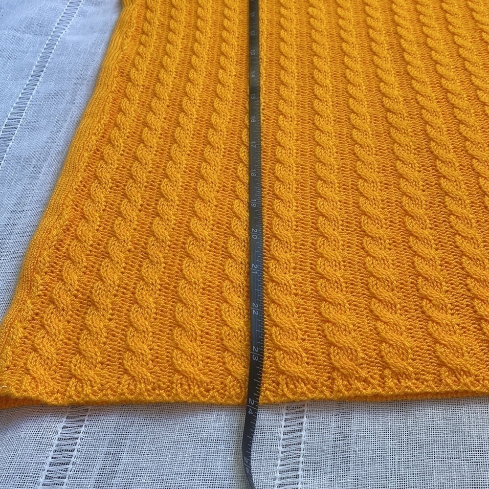 Vintage shirt sleeves marigold yellow crew neck sweater. - Picture 8 of 13